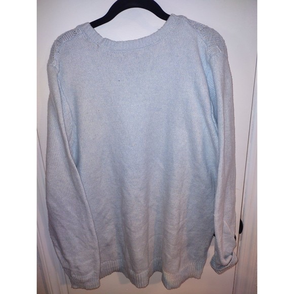 Croft and Barrow baby blue cable sweater - Picture 2 of 3